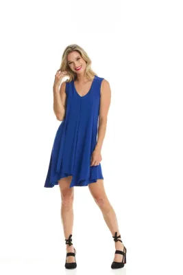 R25506 Ladies long sleeve v-neck frill front dress