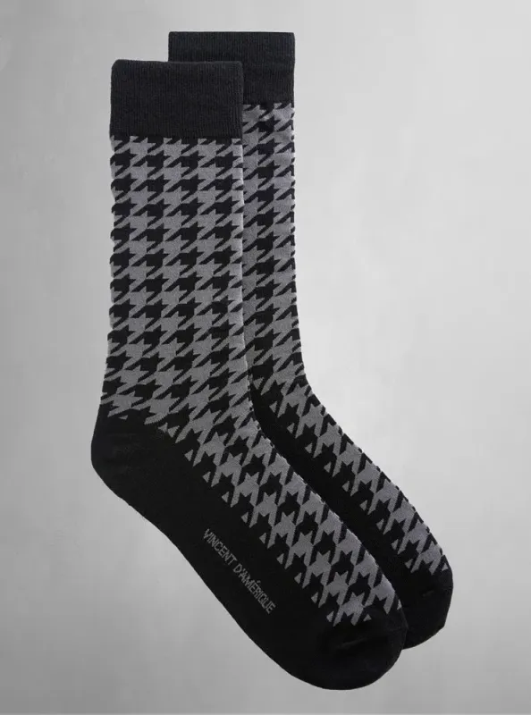 75550 Men's cotton blend printed dress sock