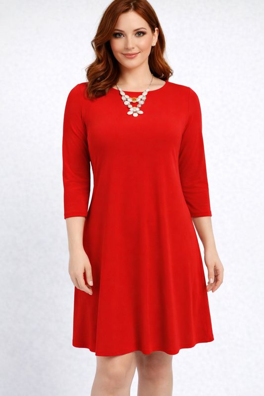 7996F 3/4 sleeve dress with pockets