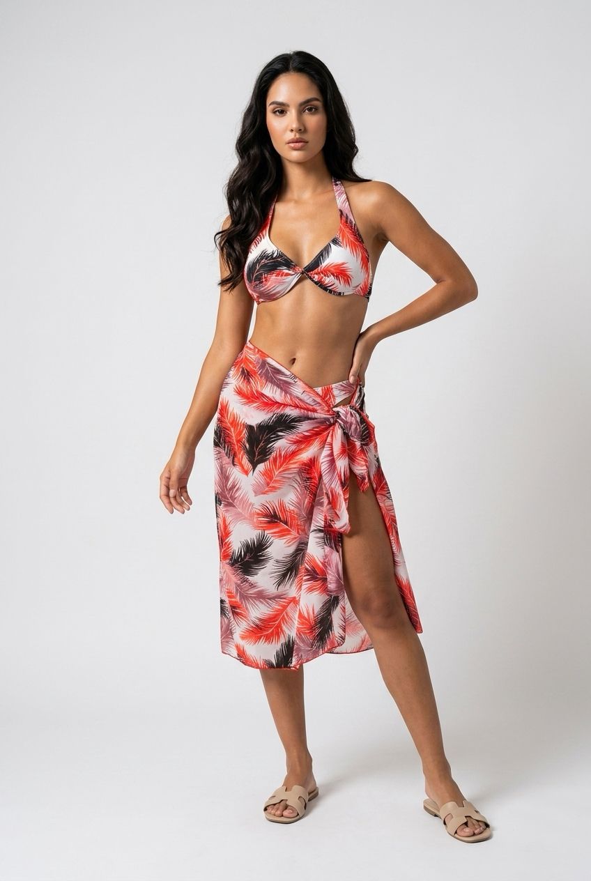 13091  (3 piece) bikini with sarong