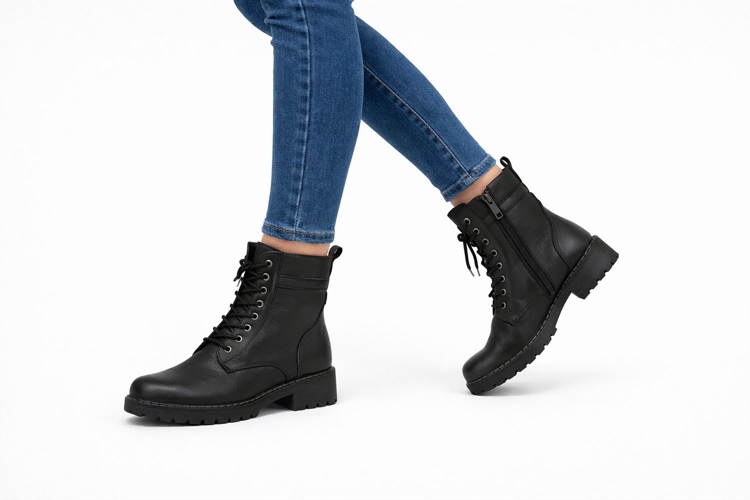 2137148 short lace up fur lined boot w/inside zipper for easy acess