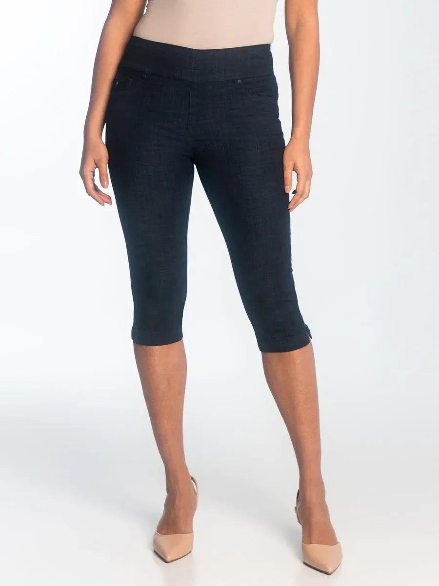 2154-6818-00 Liette regular waist pull on denim capri