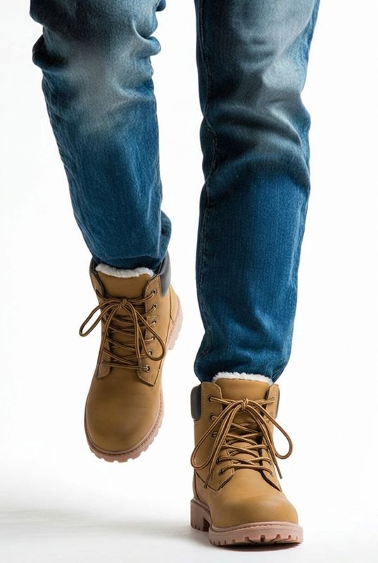 2125400 mens lace up fur lined water resistant short boot w/inside ziperr for easy access