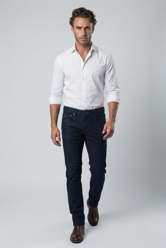 1660-6818-00 light weight mid-low waist slim leg jean