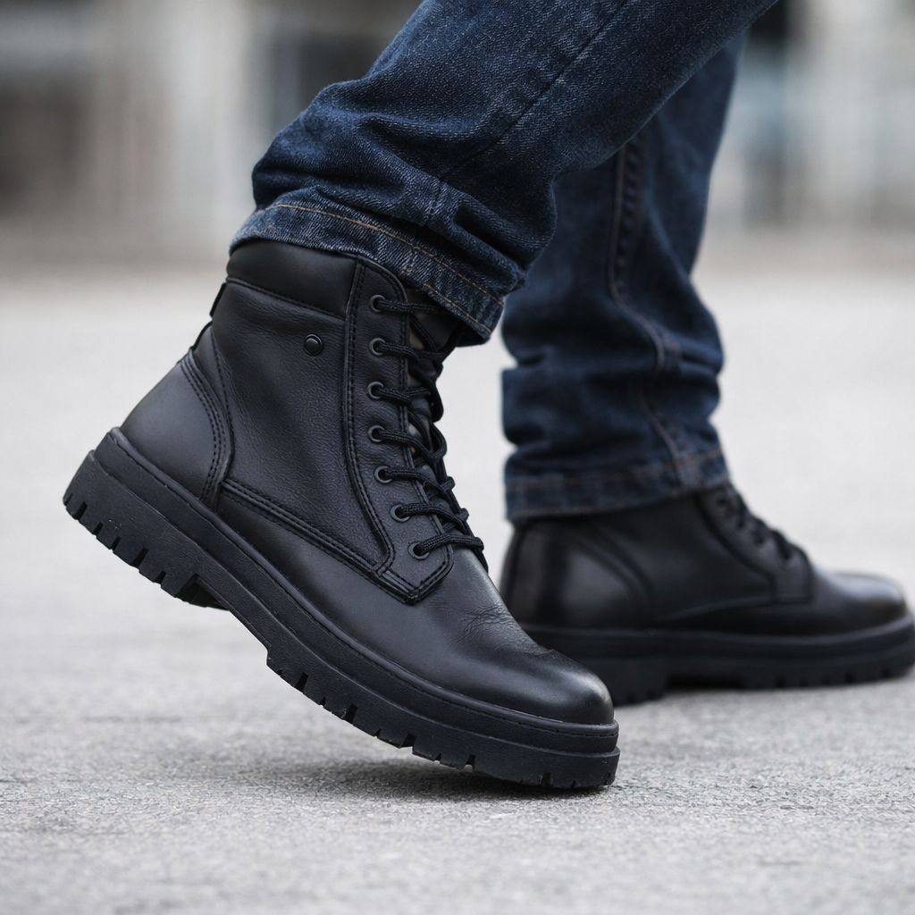 2137521M mens short lace winter boot w/2 zippers for easy access