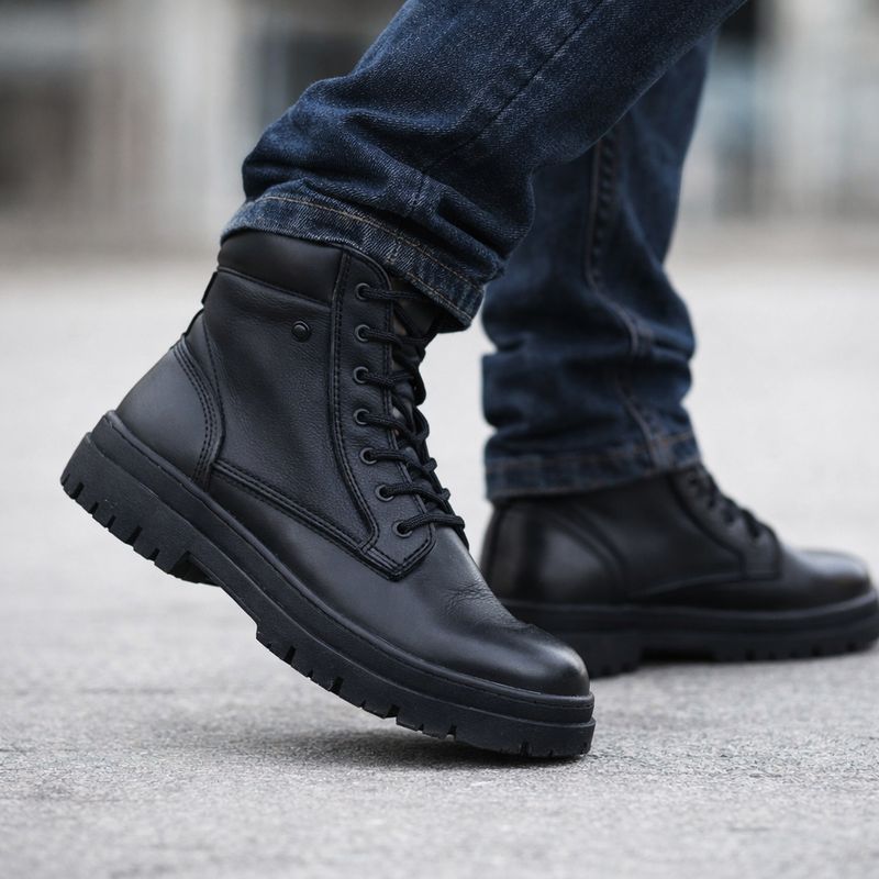 2137521M mens short lace winter boot w/2 zippers for easy access