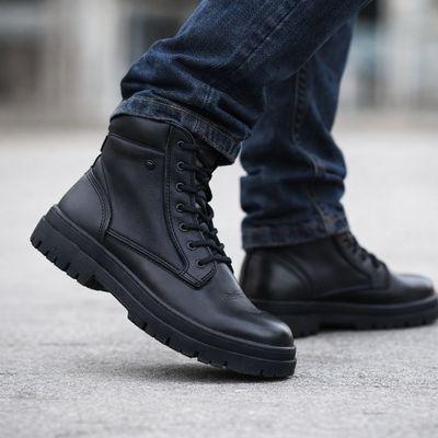 2137521M mens short lace winter boot w/2 zippers for easy access
