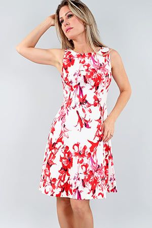 24S3655 sleeveless print stretch dress