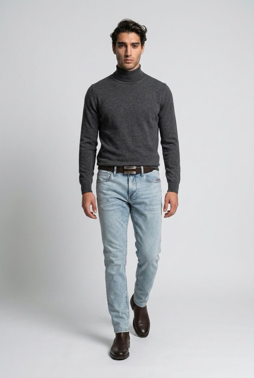 144463 light wash straight cut denim jean