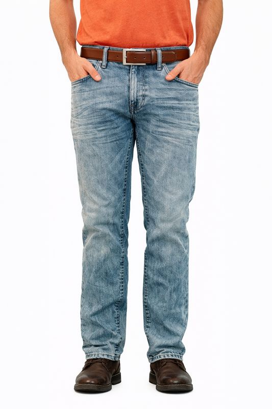 144461 men's straight leg denim jeans