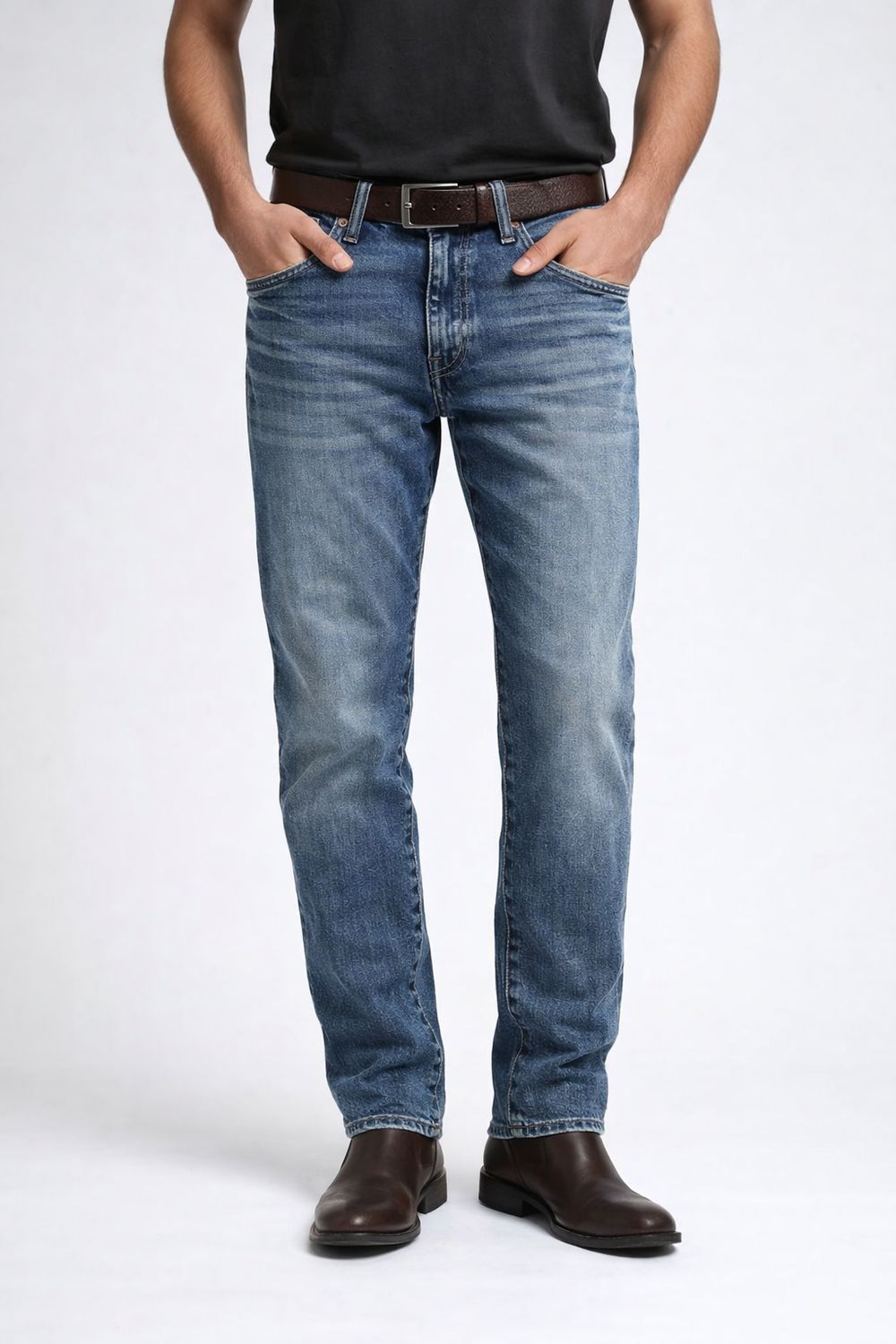 144461 men's straight leg denim jeans
