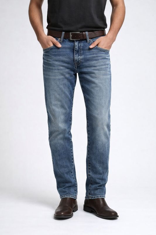 144461 men's straight leg denim jeans