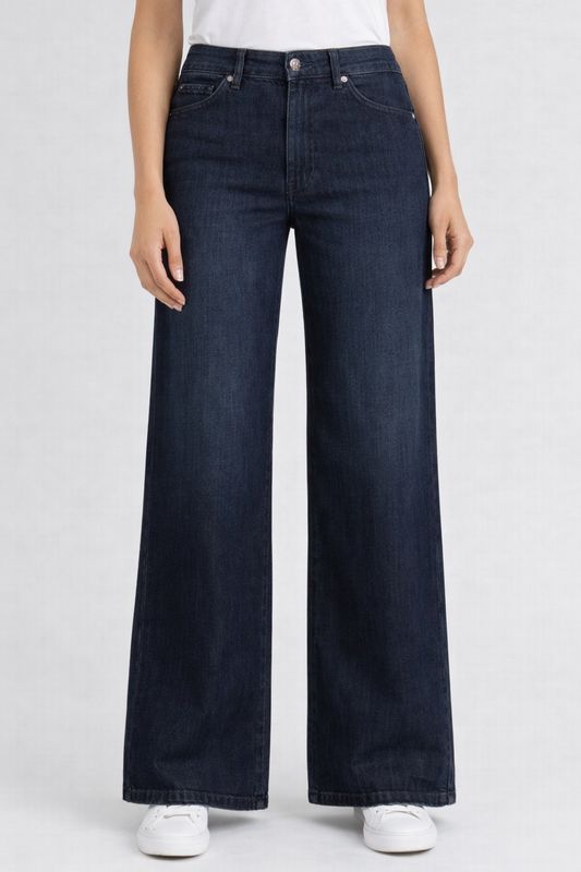 2162-7618-79 Women's mid- high waist, very flare leg flattering jean