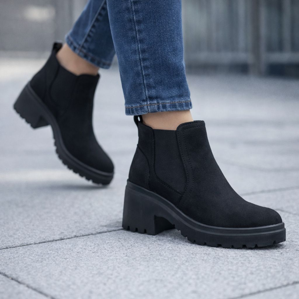114625/BBK Ladies memory foam short boot w/heel