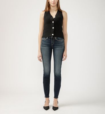 L93136EDB414 Women's curvy fit mid rise skinny jean