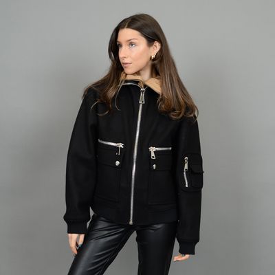 76J063S Ladies short bomber zip jacket 76J063S Ladies short bomber zip jacket