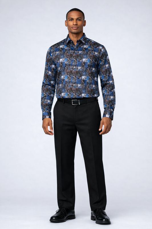 121647 Paisley print button shirt