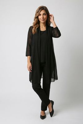 A303J long mesh 3/4 sleeve cardigan