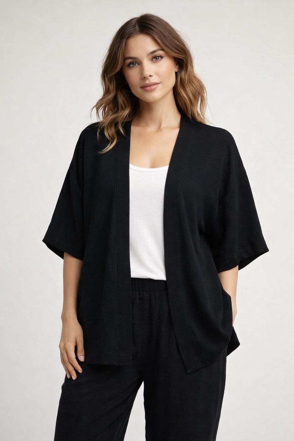 5454 Short sleeve open cardigan