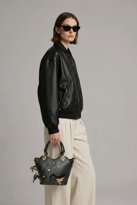 JE-6223AB Small top zip tote w/extra crossbody strap