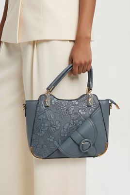 TO-1297AB Small hobo purse w/bucle front detail and extra crossbody strap