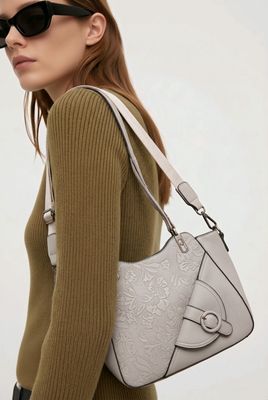 TO-1297A Top zip purse w/front buckle detail and extra strap