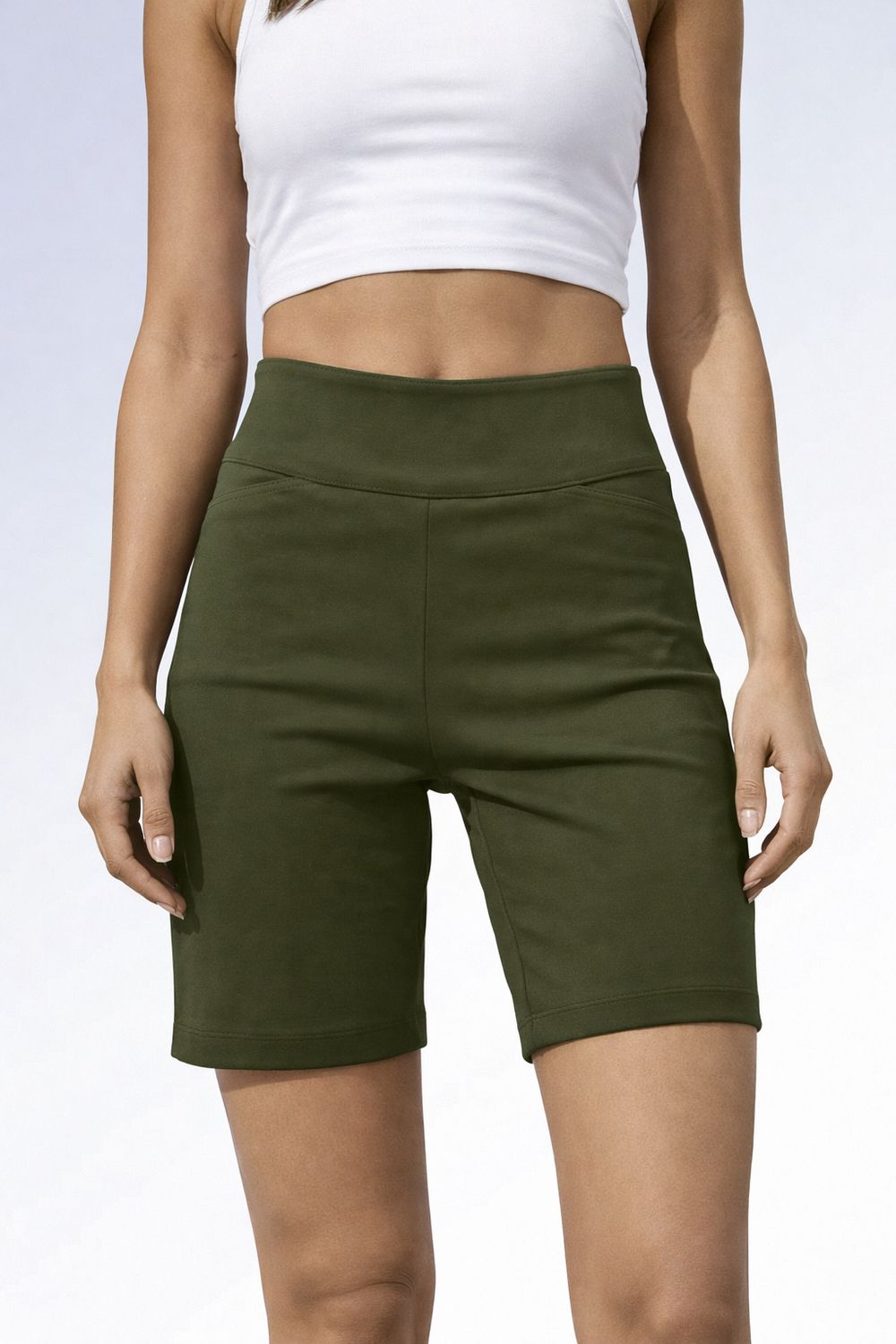 8465011 Pull on bermuda stretch short w/front pockets