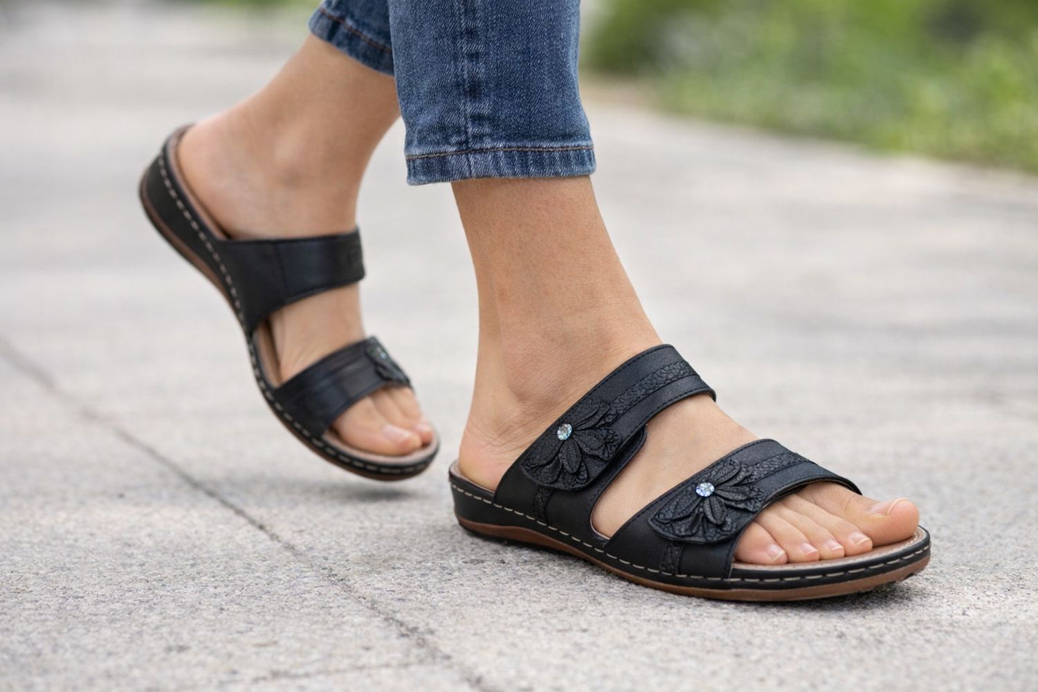 2225697 Double strao velcro adjustable sandal