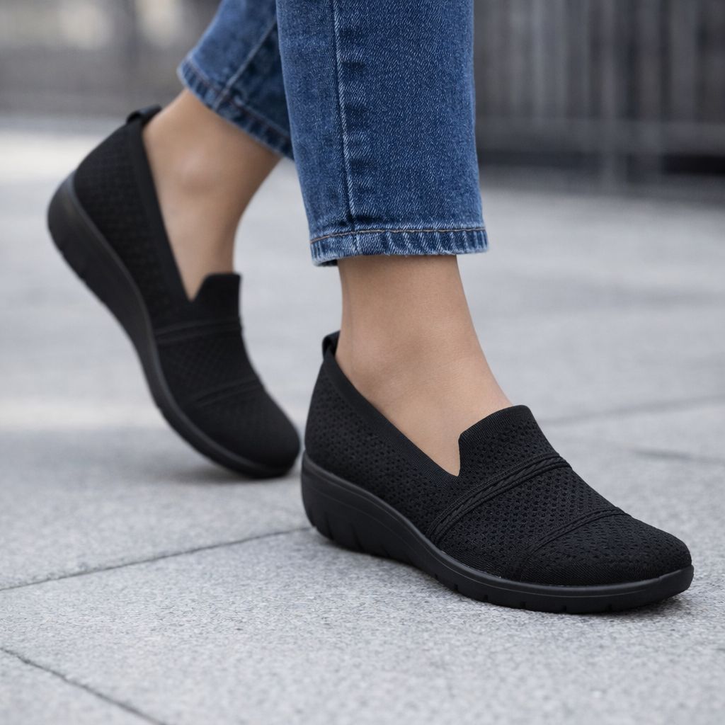 2255698 Ladies slip in stretch wedge shoe