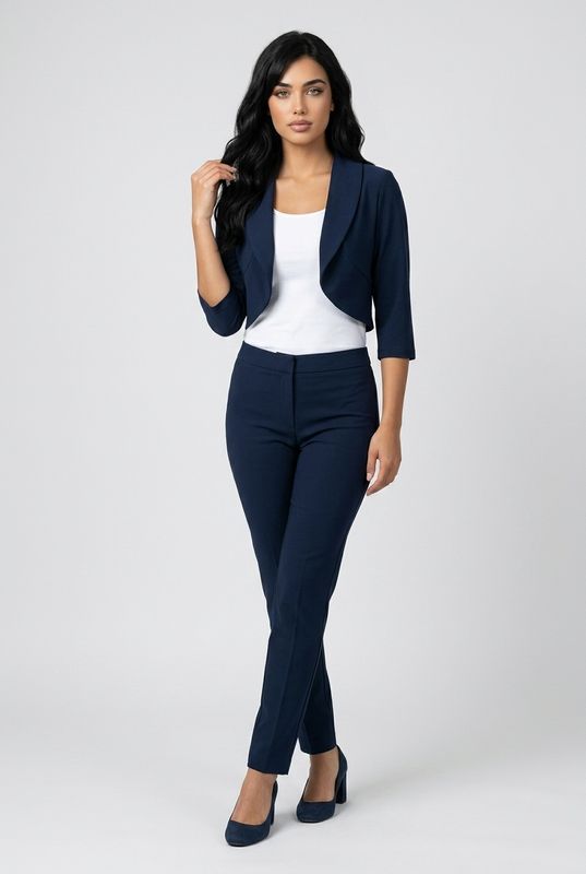 3806 Ladies 3/4 sleeve short open bolero