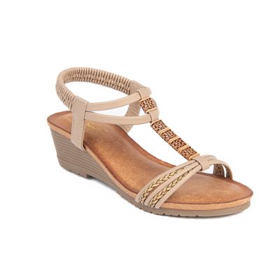 LYDIA-1 Wedge sandal w/back strap