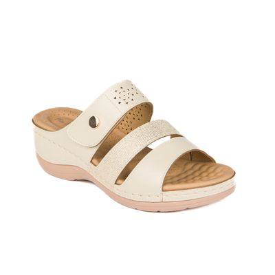 BRIA-3 ladies wedge open toe sandal w/velcro adjustment