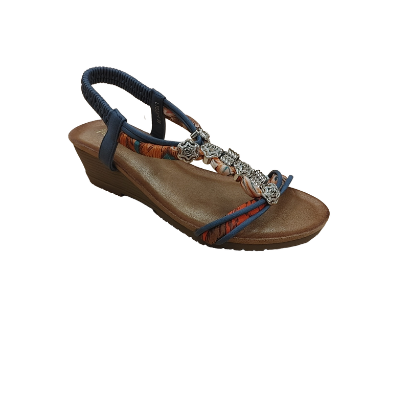 LYDIA-4 Wedge sandal w/back strap