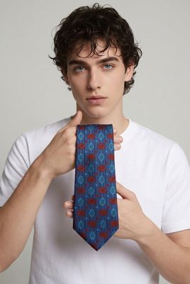 751355 Men's print tie