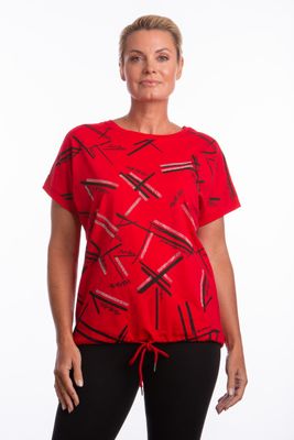 94084# Short sleeve top w/ rhinestones and draw string bottom