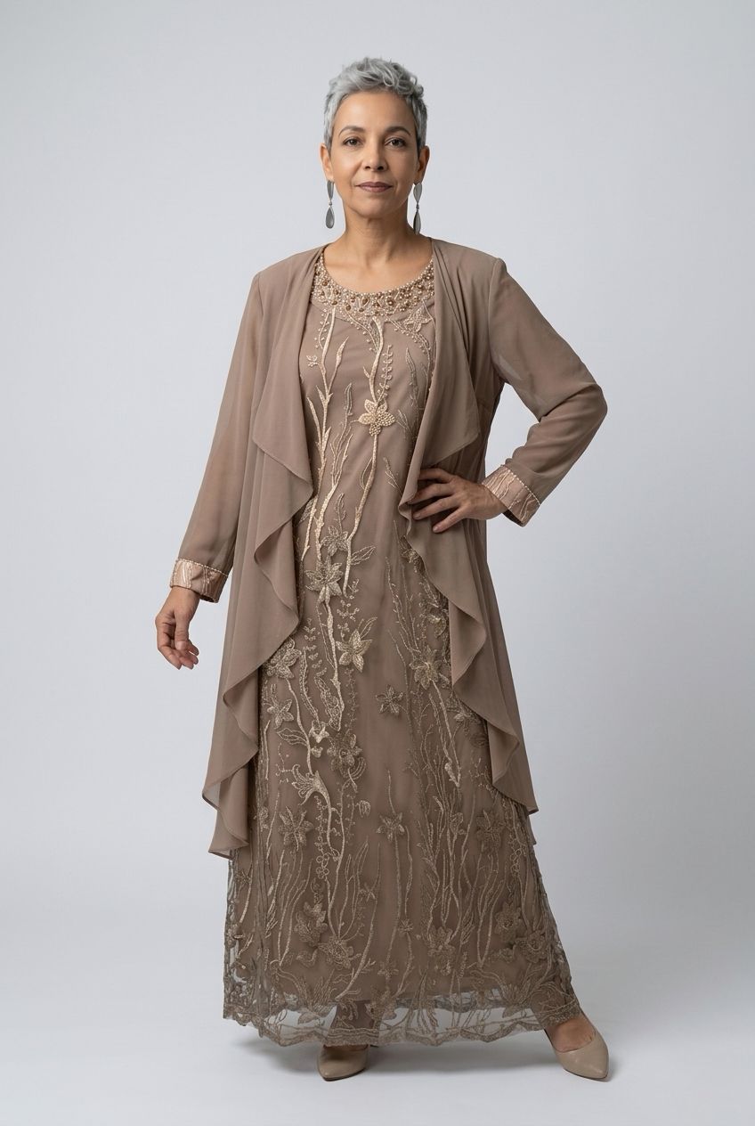 NL-61416-25 Ladies 2 piece dress w/shrug