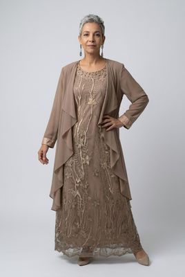 NL-61416-25 Ladies 2 piece dress w/shrug