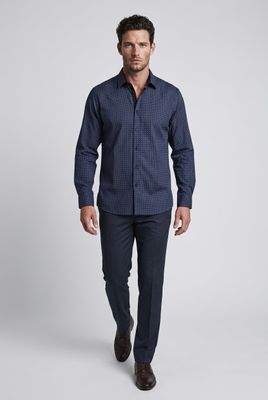 121668 Men's long sleeve print button shirt