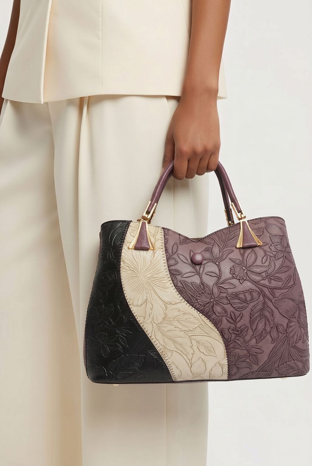 TO-1199 Top zip tote w/2 compartments and extra crossbody strap