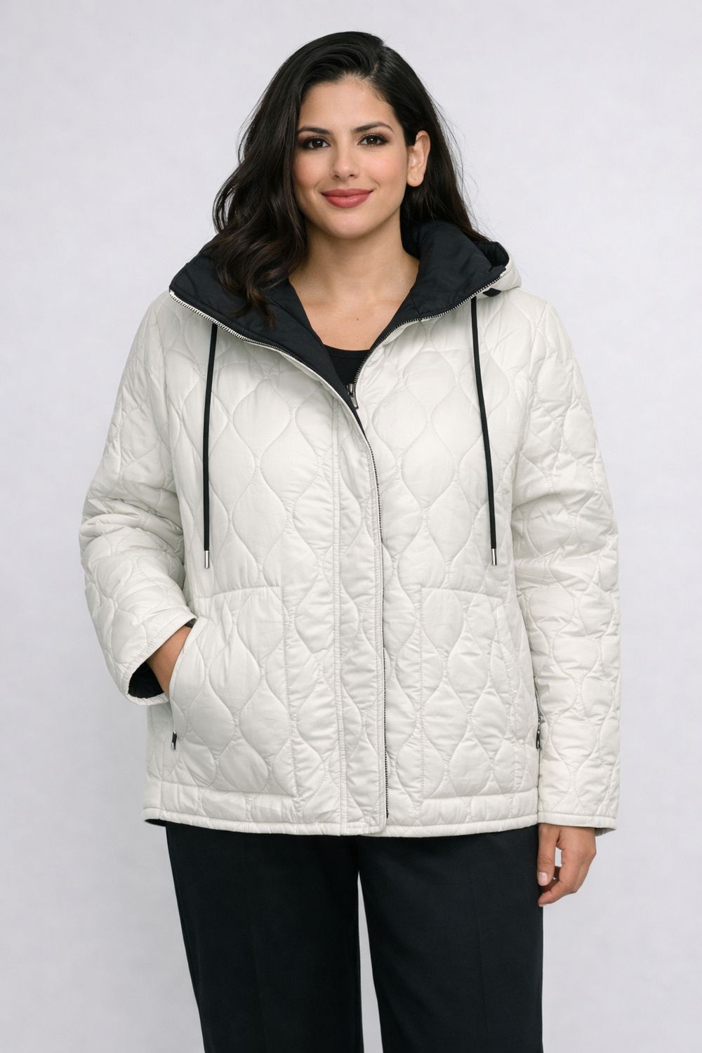 AM578 Light weight reversible zip jacket w/pockets and removeable hood