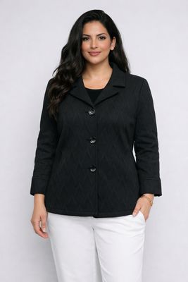 AM506 Chevron button 3/4 sleeve blazer/jacket