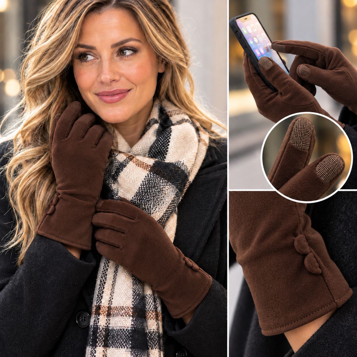 GL050SUEDE faux suede stretch gloves