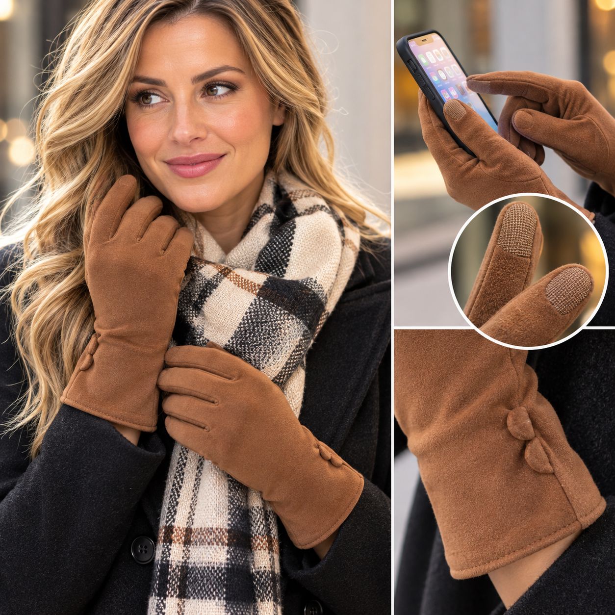GL050SUEDE faux suede stretch gloves