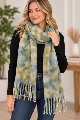 CESCB1977 Wool blend tye dye blanket scarf