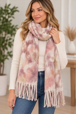 CESCB1977 Wool blend tye dye blanket scarf