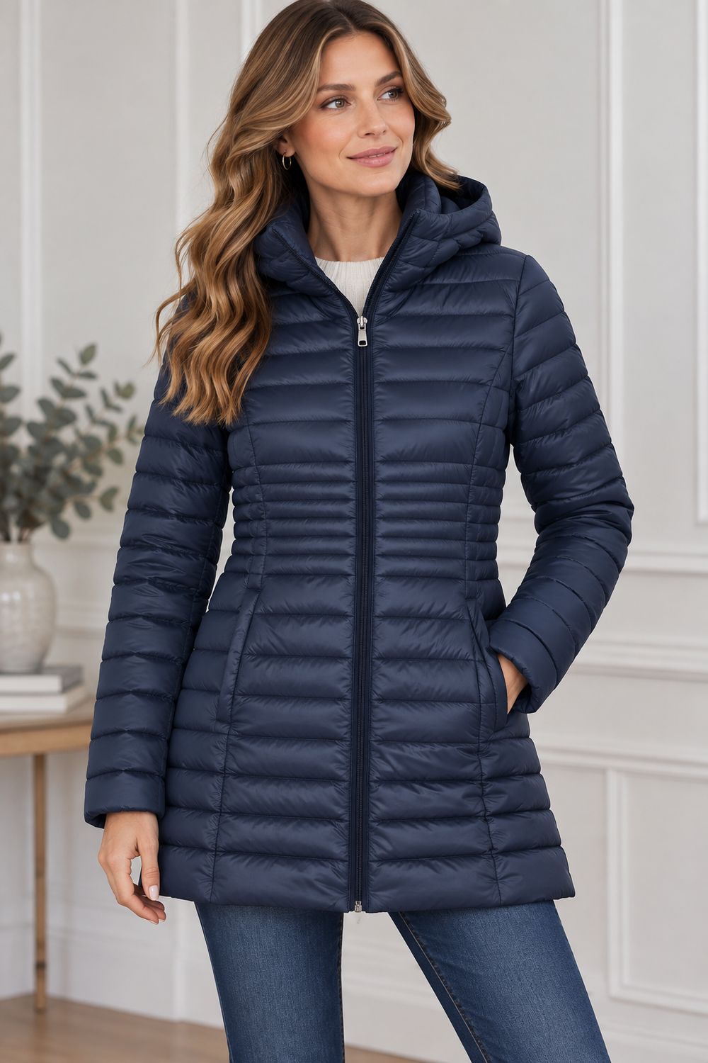 8568311 Ladies long ultralight puff jacket