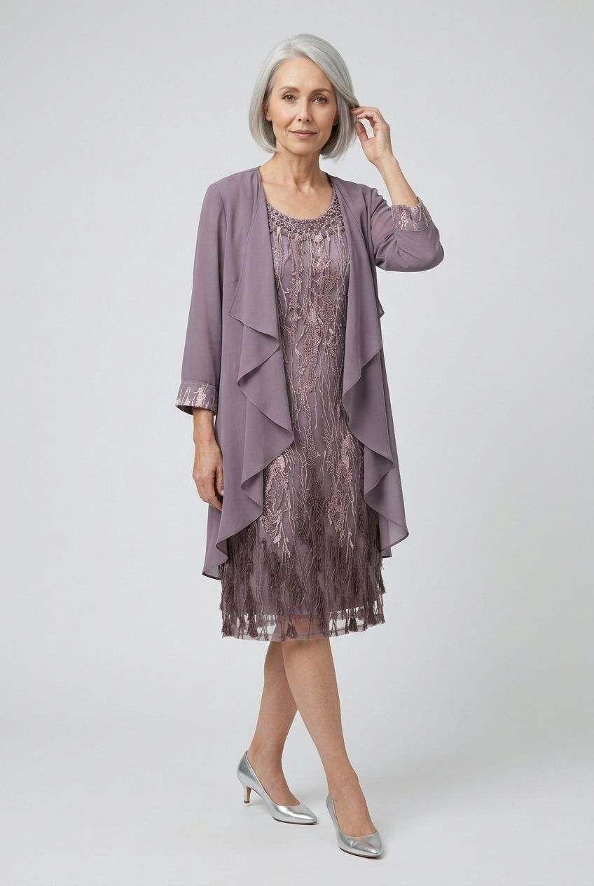 NL-61416-25 Ladies 2 piece dress w/shrug