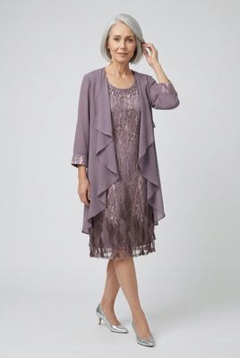 NL-61416-25 Ladies 2 piece dress w/shrug