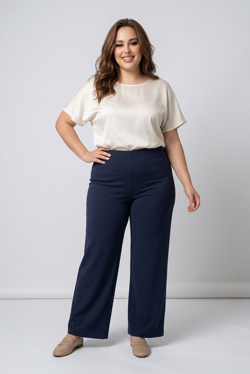 95145 Pull on wide leg stretch pant with side pockets