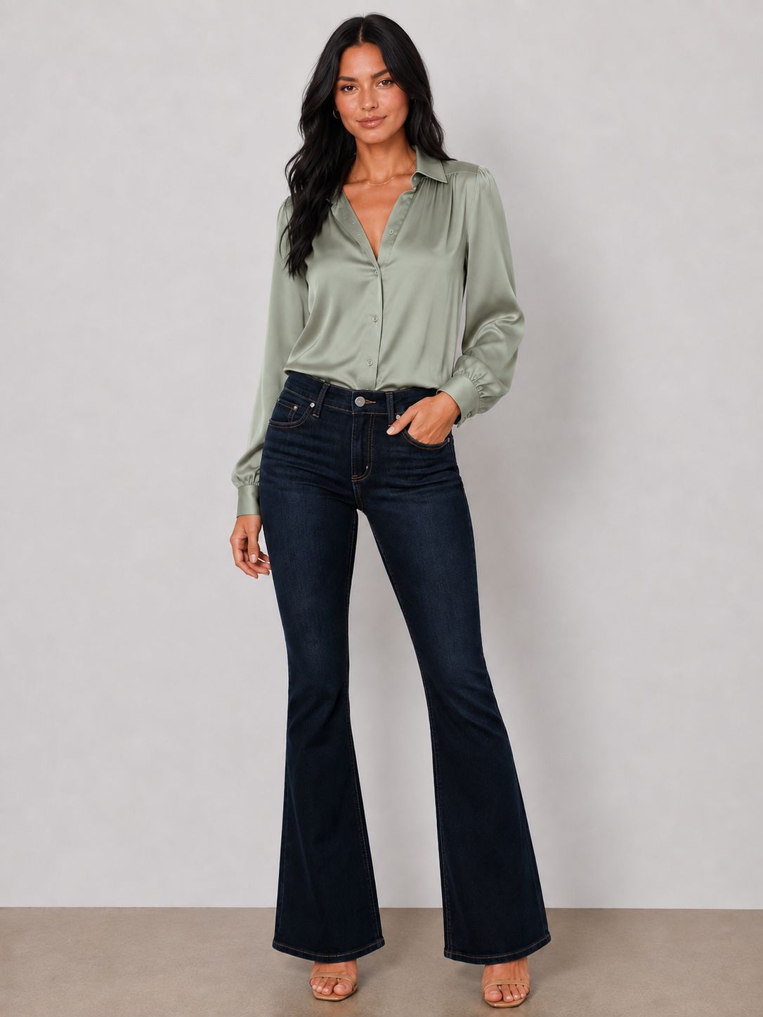 L93719CVB465 Suki bootcut mid rise jean